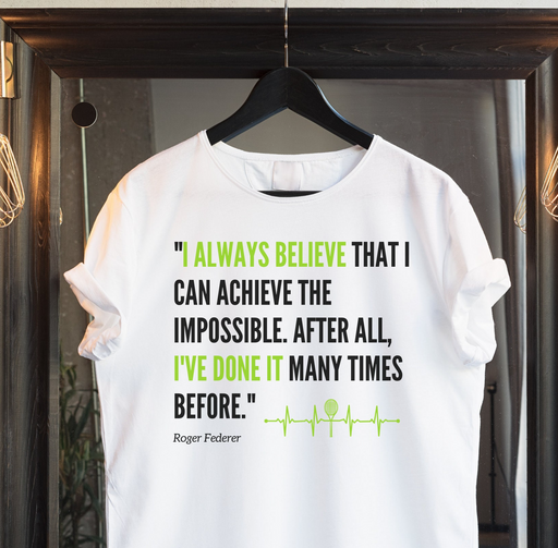 a t - shirt with a quote on it that says i always believe that i