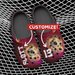 Soccer Clog Sport Gifts, Custom Personalized Soccer Clogs, Soccer Gift, Top View, Red