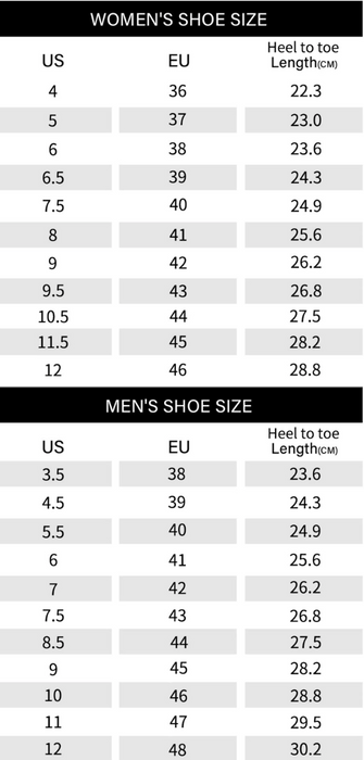 men's shoes size chart