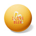 Ping Pong Sport Gifts, Custom Personalized Ping Pong ball, Ping Pong Gift, Beer Pong Gift, I Love Beer, Front View, Orange