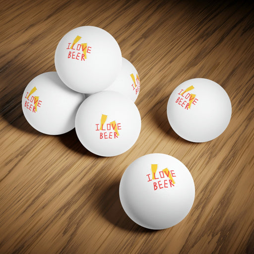 Ping Pong Sport Gifts, Custom Personalized Ping Pong ball, Ping Pong Gift, Beer Pong Gift, I Love Beer, Multi View, White