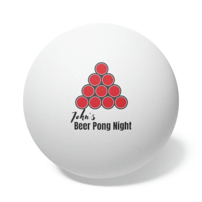 Ping Pong Sport Gifts, Custom Personalized Ping Pong ball, Ping Pong Gift, Beer Pong Gift, Beer Pong Night, Front View, White