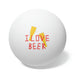 Ping Pong Sport Gifts, Custom Personalized Ping Pong ball, Ping Pong Gift, Beer Pong Gift, I Love Beer, Front View, White