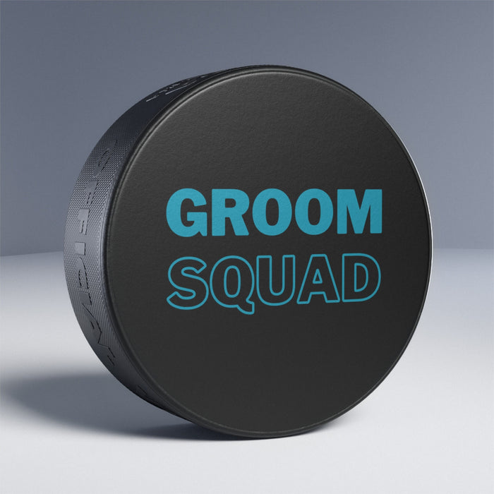 Hockey Sport Gifts, Custom Personalized Hockey Puck Closeup View, GROOM SQUAD, Groomsmen Gift