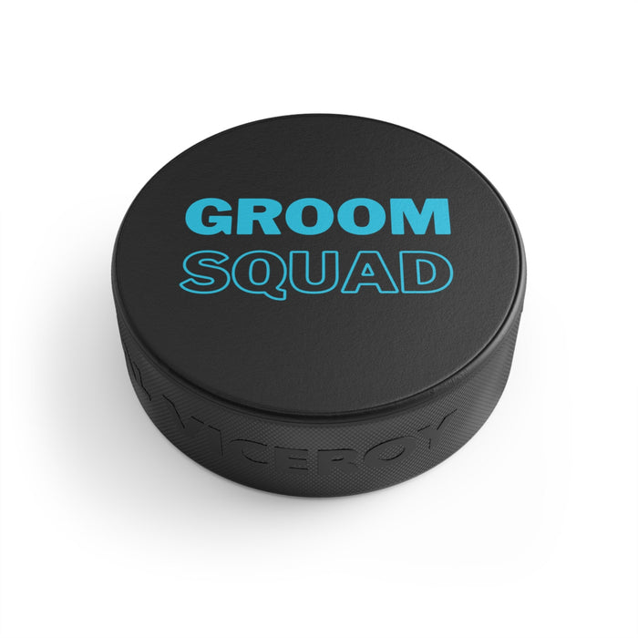 Hockey Sport Gifts, Custom Personalized Hockey Puck Bottom View, GROOM SQUAD, Groomsmen Gift