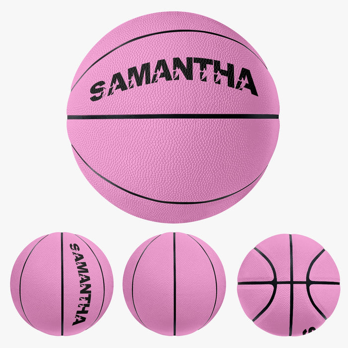 Basketball Sport Gifts, Custom Personalized Basketball, Basketball Gift, Multi View, Pink