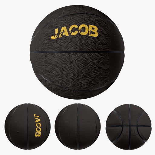 Basketball Sport Gifts, Custom Personalized Basketball, Basketball Gift, Multi View, Black and Gold