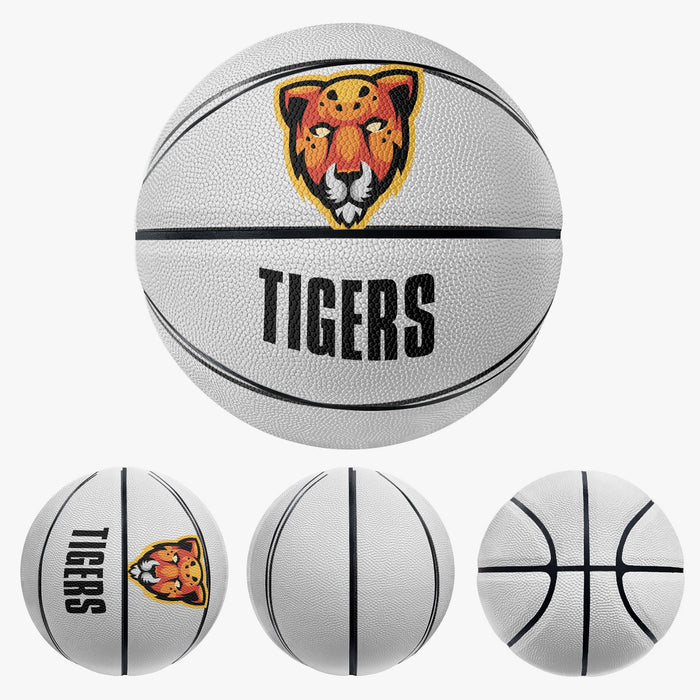 Basketball Sport Gifts, Custom Personalized Basketball, Basketball Gift, Team Gift, Basketball Team, Multi View, White