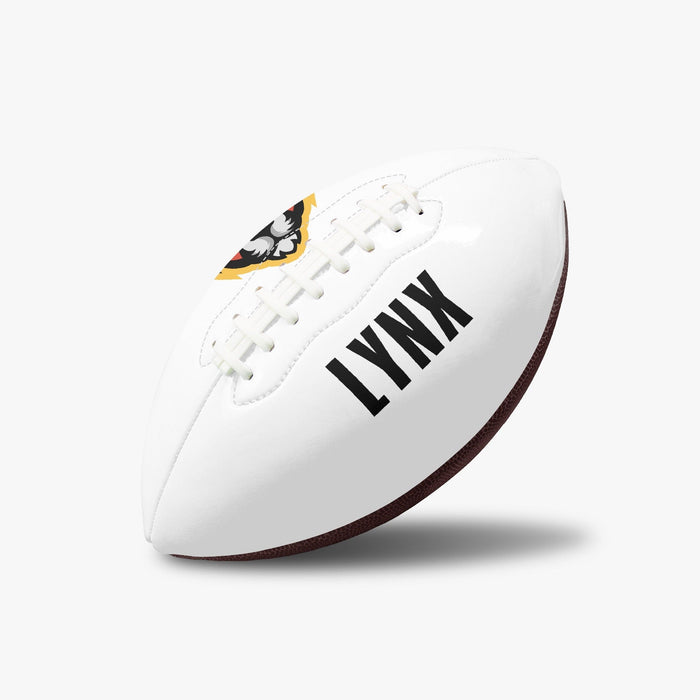 Football Sport Gifts, Custom Personalized Football, Football Gift, Football Team, Team Gift, Left Angle View, White