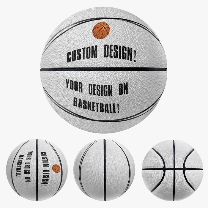 Basketball Sport Gifts, Custom Personalized Basketball, Basketball Gift, Multi View, White