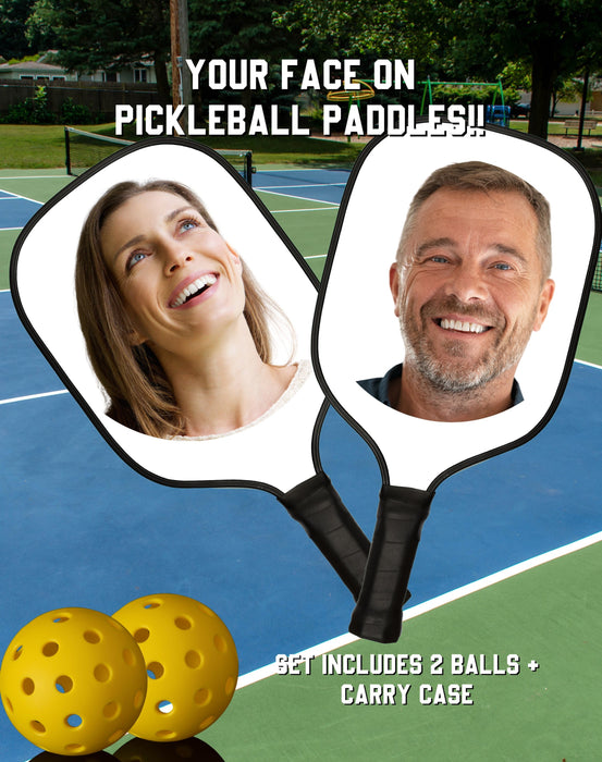 Pickleball Sport Gifts, Custom Personalized Pickleball Paddles, Photo on Pickleball Paddle,  Front View