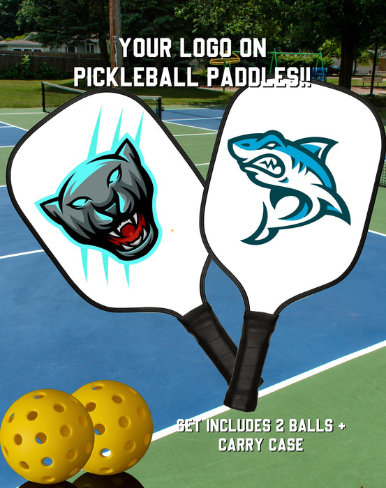 Pickleball Sport Gifts, Custom Personalized Pickleball Paddles, Team Logo,  Front View