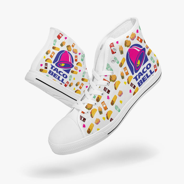 Taco Bell Light Adult High-Top Canvas Shoes - Sport Gifts, Sports Fan Gifts