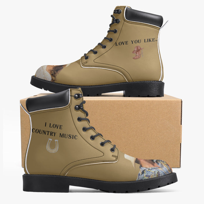 CUSTOM Song Leather Boots - Sport Gifts, Sports Fan Gifts