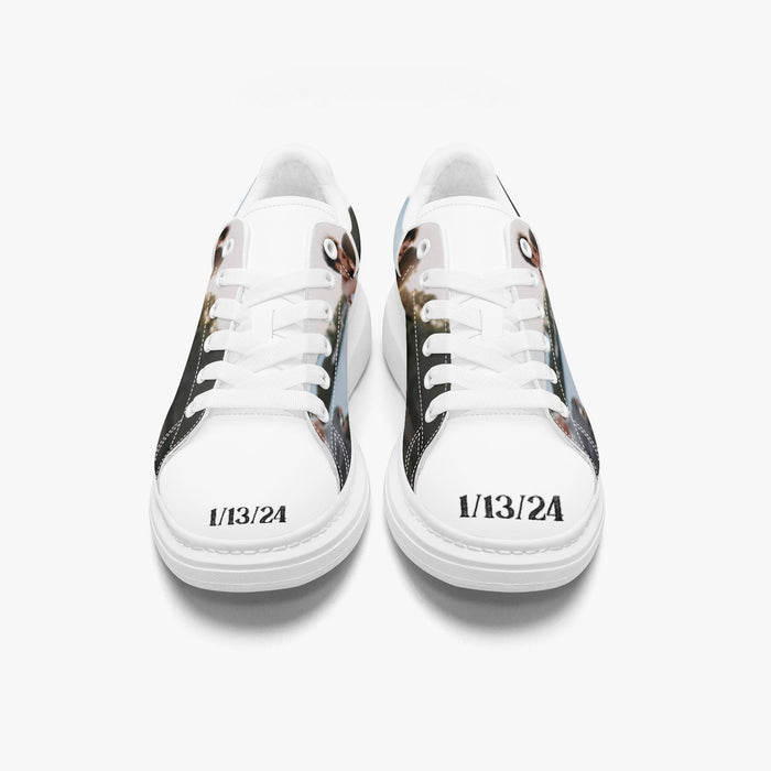 Custom Leather Oversized Sneakers - Tongue Printable - Sport Gifts, Sports Fan Gifts