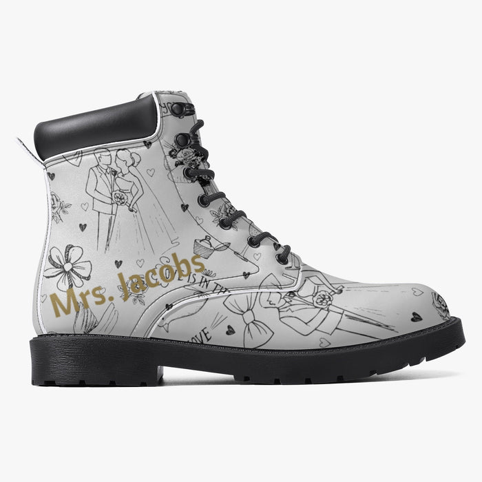 Custom Bachelorette Party Leather Boots - Sport Gifts, Sports Fan Gifts