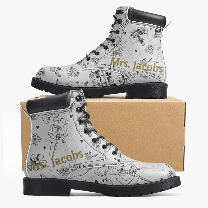 Custom Bachelorette Party Leather Boots - Sport Gifts, Sports Fan Gifts